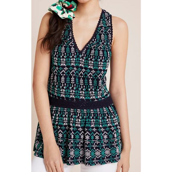 NWT Anthropologie Maeve Embroidered Tank Top - Small - Picture 1 of 9